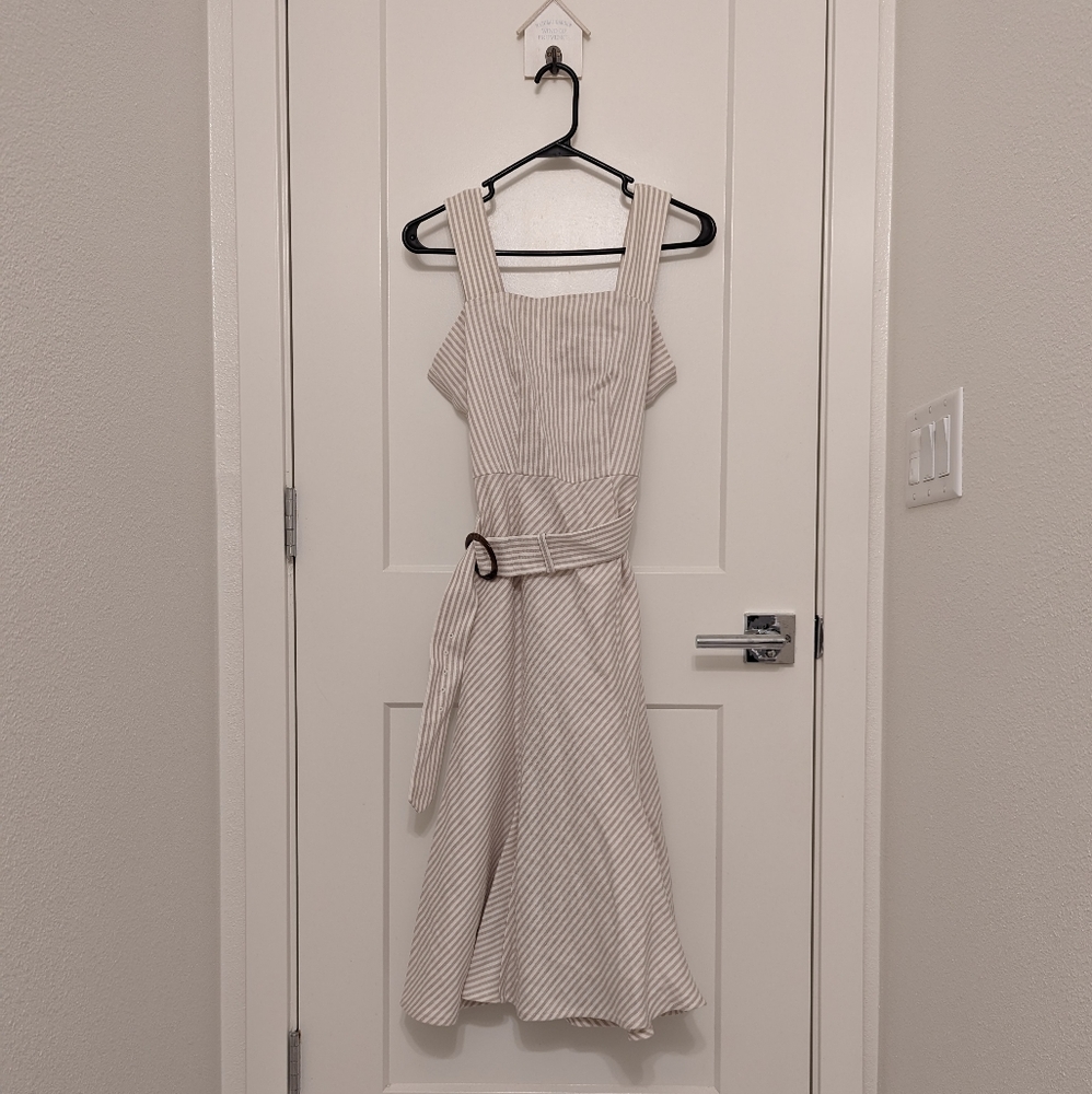 Ann Taylor Petite Summer Midi Dress with Belt